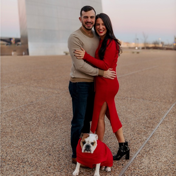 Red Sweater Dress - Picture 6 of 7